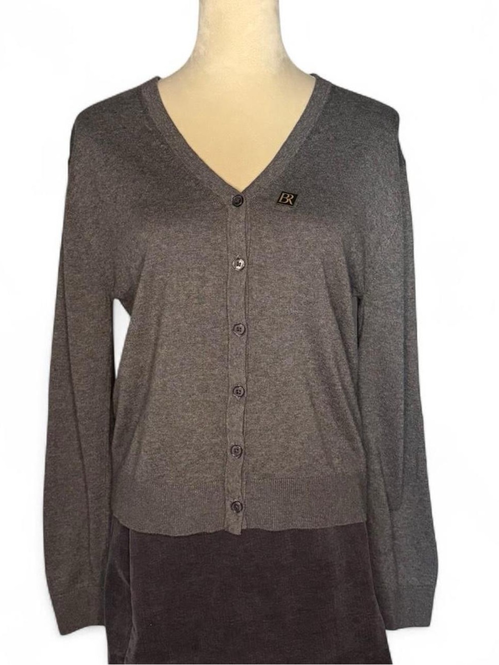 Banana Republic forever sweater gray cardigan S - academia old money